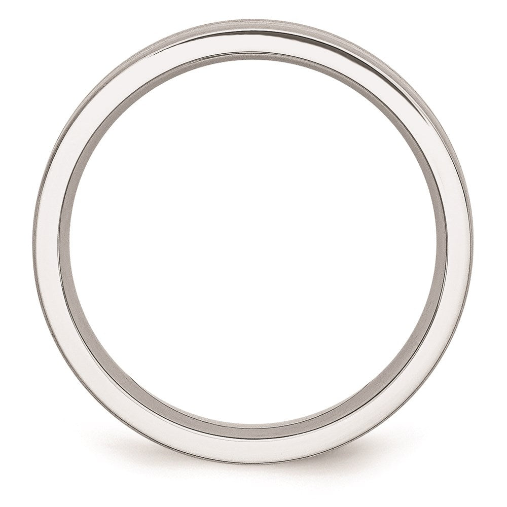 Unisex Fashion Jewelry, Chisel Brand Cobalt Sterling Silver Inlay Satin 6mm Flat Ring Band