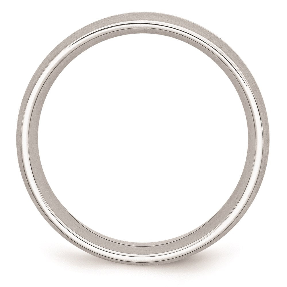 Unisex Fashion Jewelry, Chisel Brand Cobalt Sterling Silver Inlay Satin 8mm Ring Band