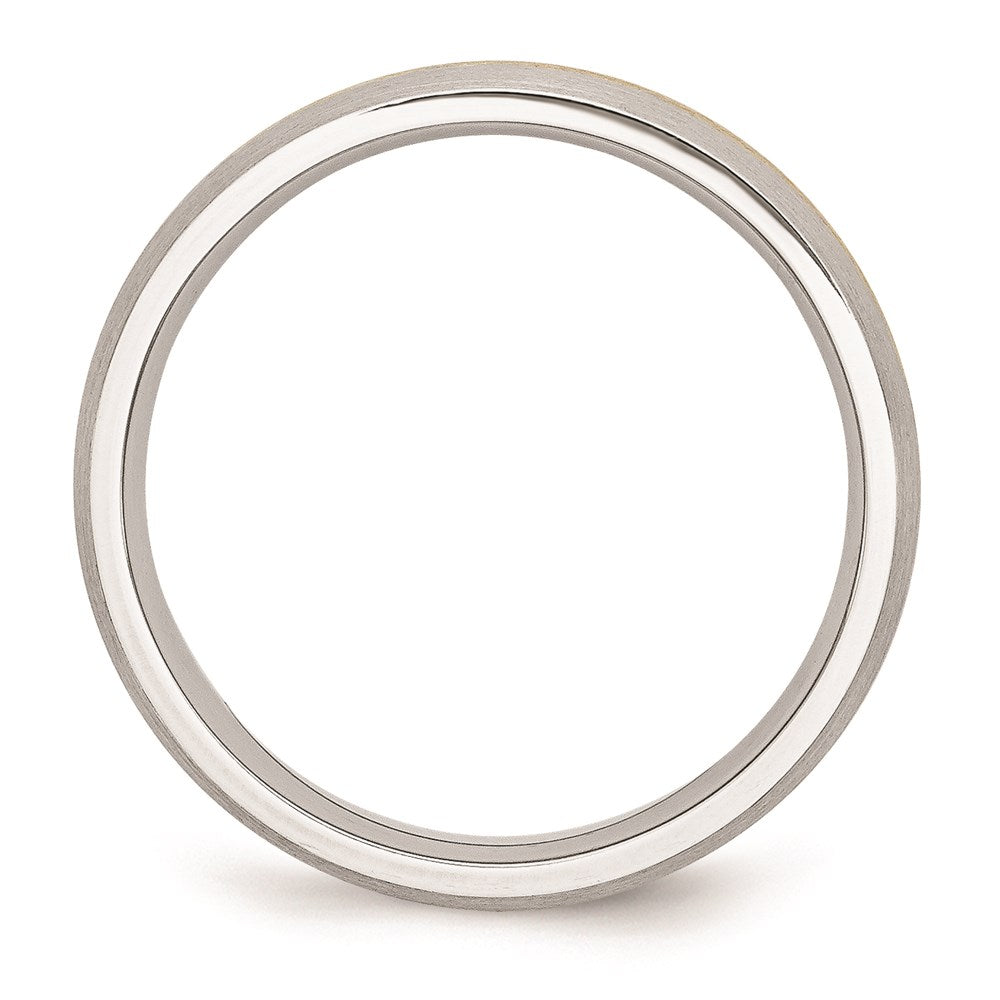 Unisex Fashion Jewelry, Chisel Brand Cobalt 14k Gold Inlay Satin 6mm Ring Band