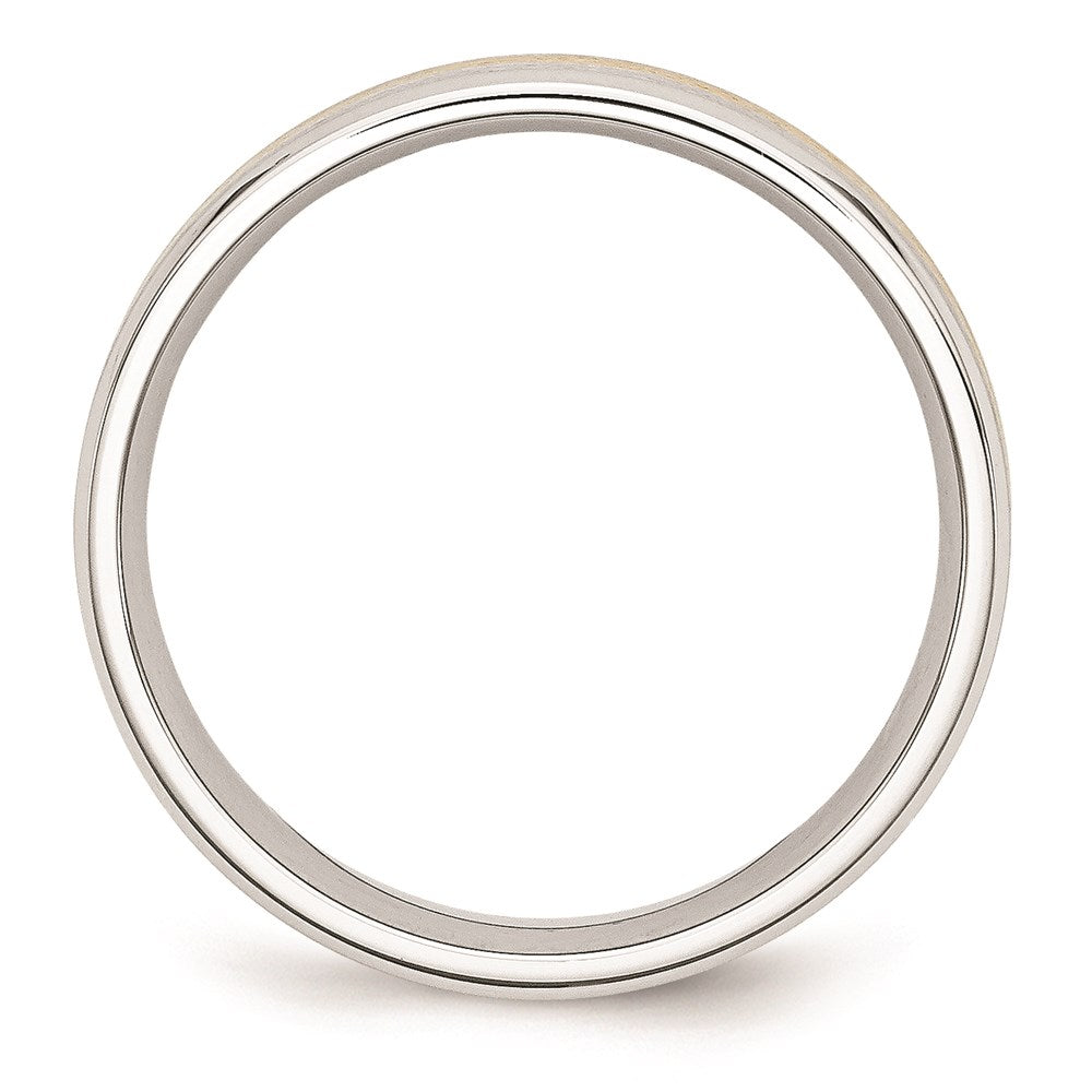 Unisex Fashion Jewelry, Chisel Brand Cobalt 14k Gold Inlay Satin and Polished 6mm Ring Band