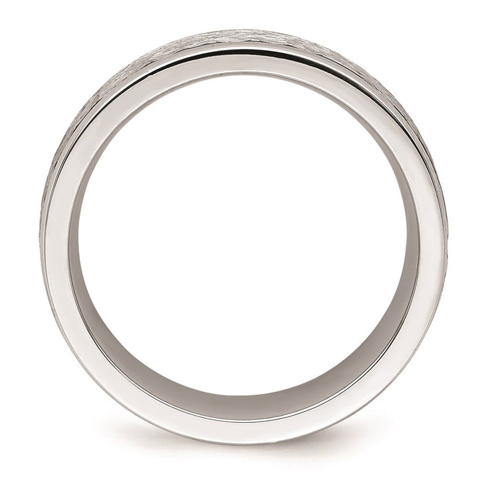 Men's Fashion Jewelry, Chisel Brand Cobalt Brushed and Polished Hammered Center 7mm Ring Band