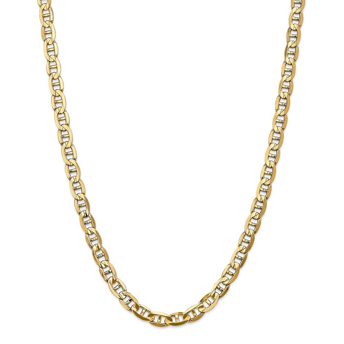 Million Charms 14k Yellow Gold, Necklace Chain, 7mm Concave Anchor Chain, Chain Length: 26 inches