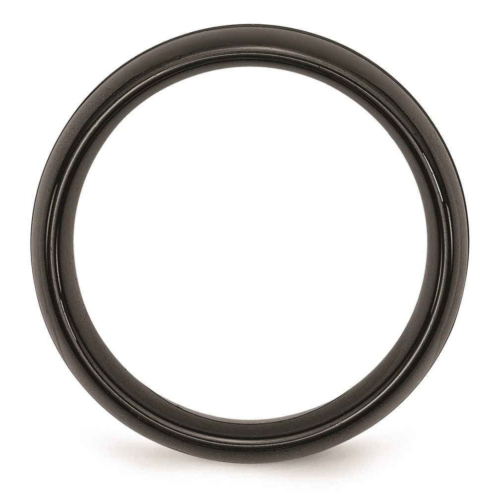 Unisex Fashion Jewelry, Chisel Brand Ceramic Black 8mm Brushed and Polished Ring Band