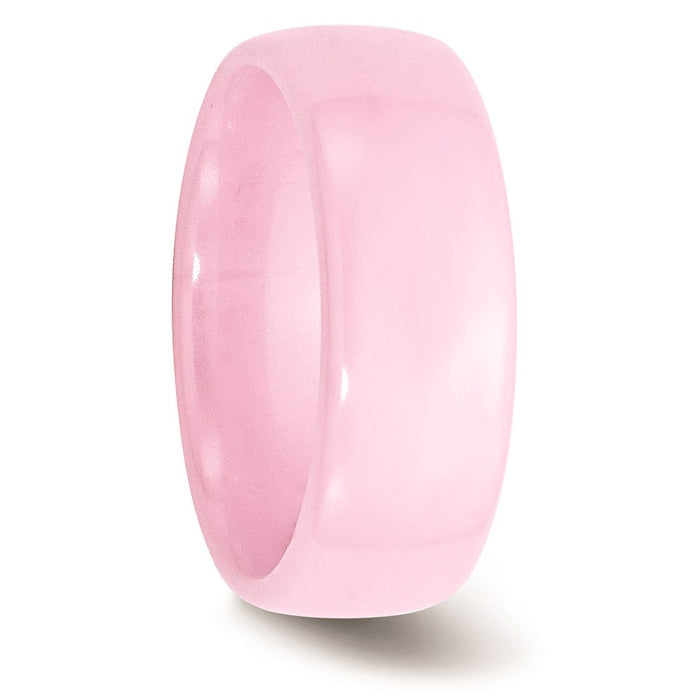Women's Fashion Jewelry, Chisel Brand Ceramic Pink 8mm Polished Ring Band