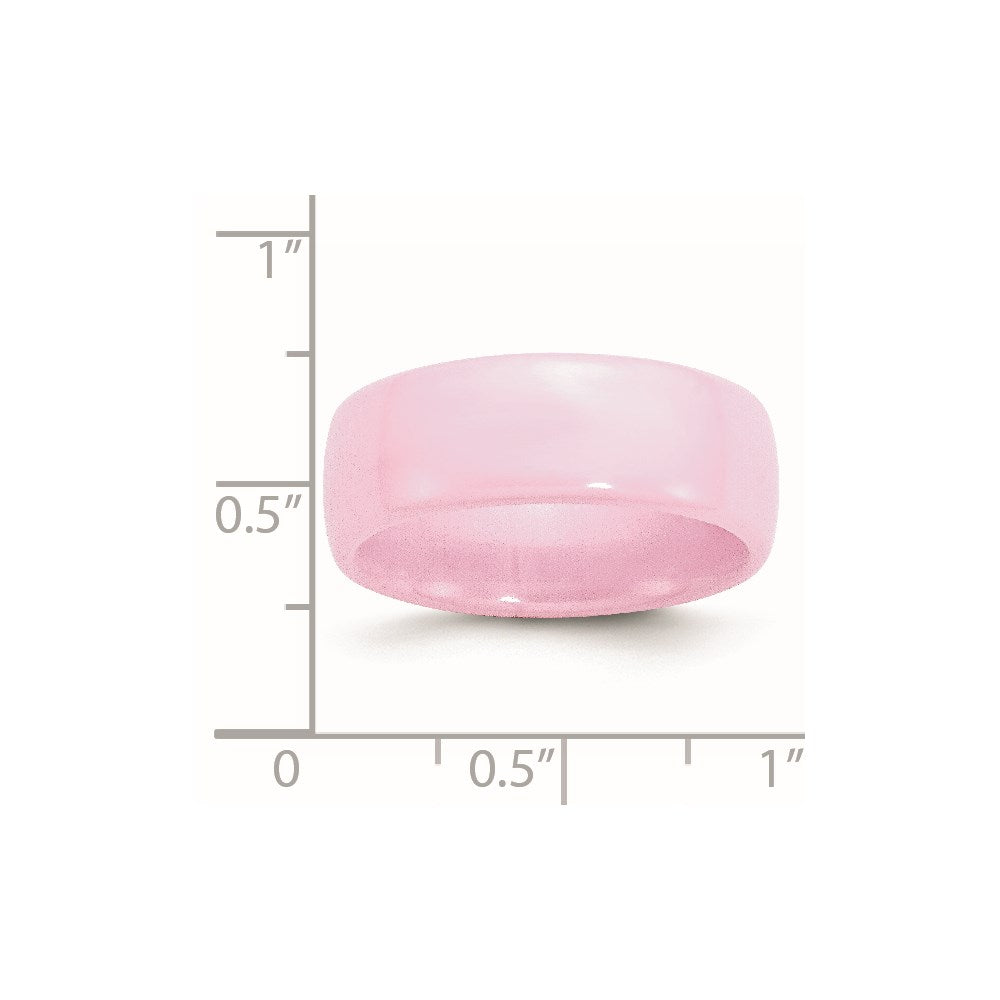 Women's Fashion Jewelry, Chisel Brand Ceramic Pink 8mm Polished Ring Band