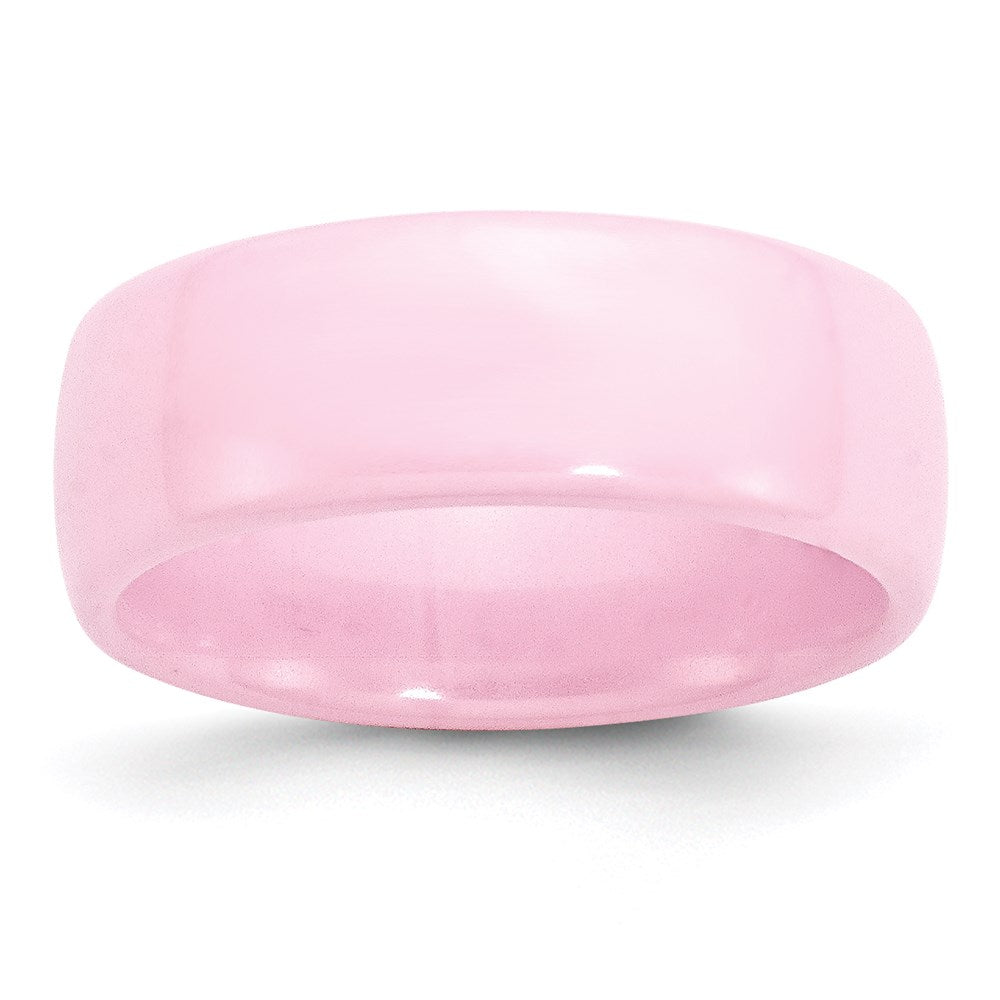 Women's Fashion Jewelry, Chisel Brand Ceramic Pink 8mm Polished Ring Band