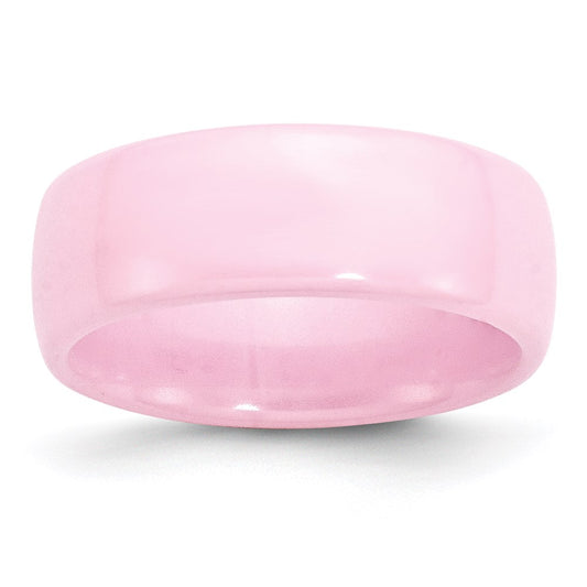 Women's Fashion Jewelry, Chisel Brand Ceramic Pink 8mm Polished Ring Band