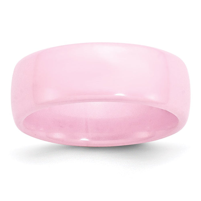 Women's Fashion Jewelry, Chisel Brand Ceramic Pink 8mm Polished Ring Band