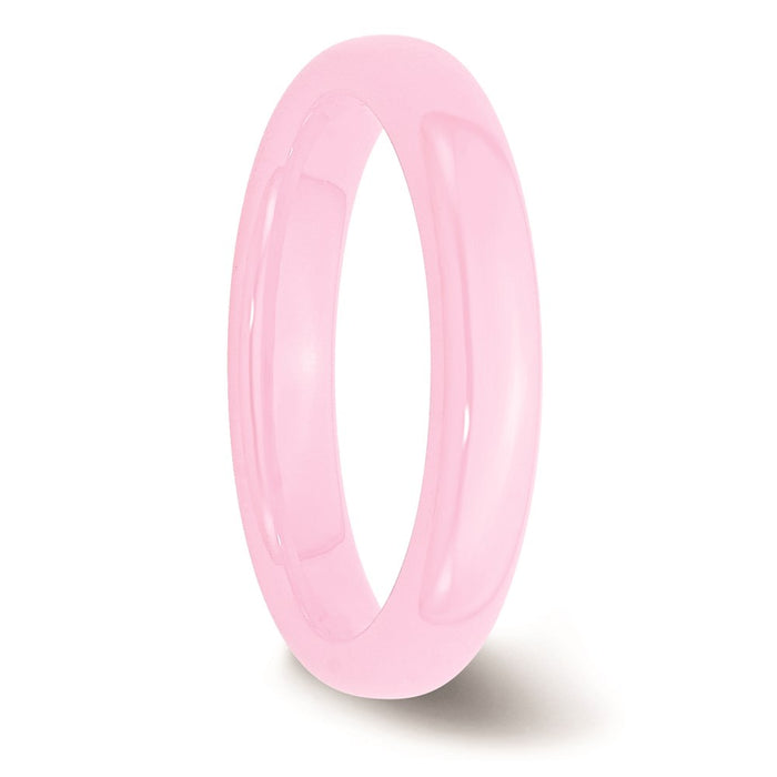 Women's Fashion Jewelry, Chisel Brand Ceramic Pink 4mm Polished Ring Band