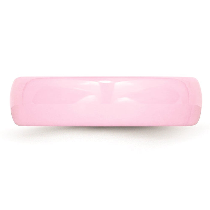 Women's Fashion Jewelry, Chisel Brand Ceramic Pink 6mm Polished Ring Band