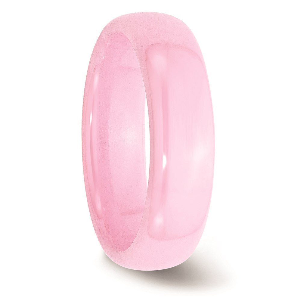 Women's Fashion Jewelry, Chisel Brand Ceramic Pink 6mm Polished Ring Band