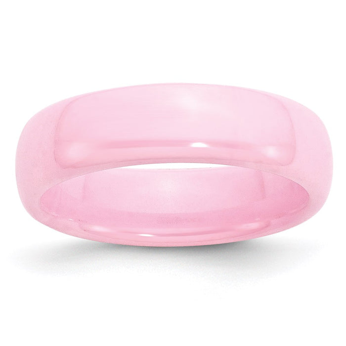 Women's Fashion Jewelry, Chisel Brand Ceramic Pink 6mm Polished Ring Band