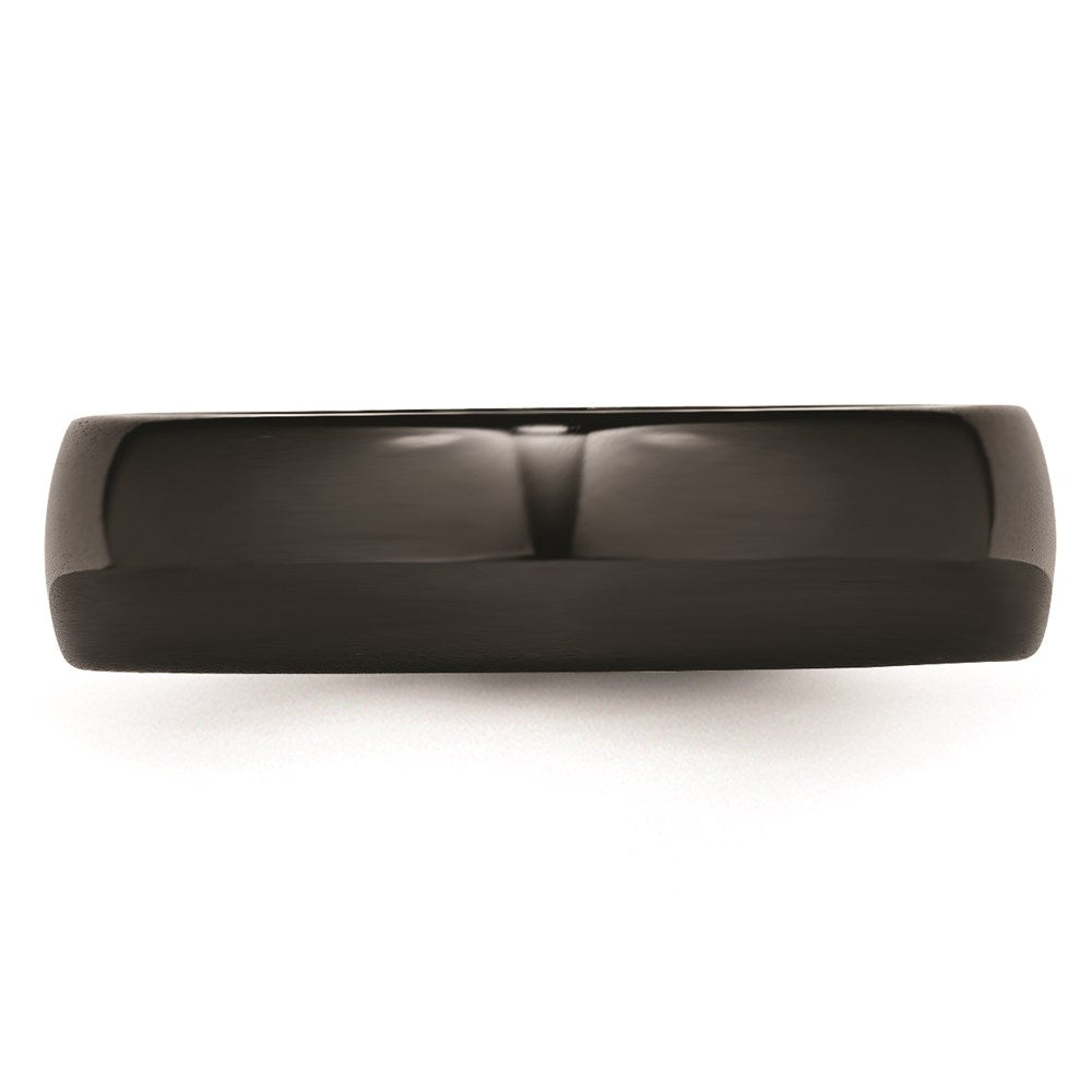 Unisex Fashion Jewelry, Chisel Brand Black Ceramic 6mm Polished Ring Band