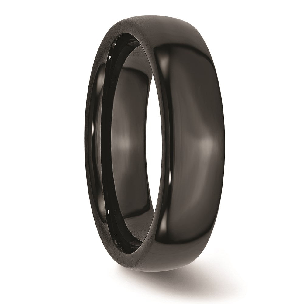 Unisex Fashion Jewelry, Chisel Brand Black Ceramic 6mm Polished Ring Band