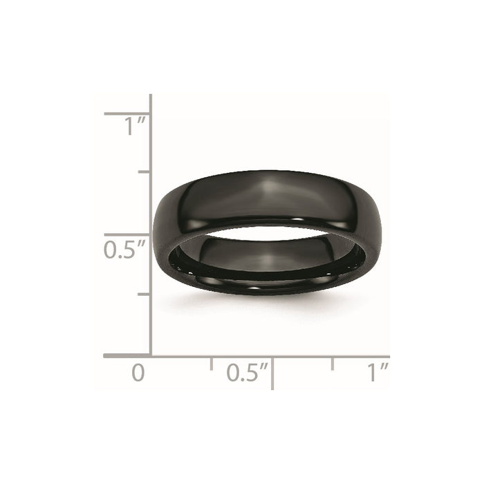 Unisex Fashion Jewelry, Chisel Brand Black Ceramic 6mm Polished Ring Band