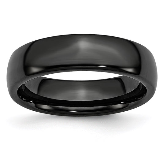 Unisex Fashion Jewelry, Chisel Brand Black Ceramic 6mm Polished Ring Band