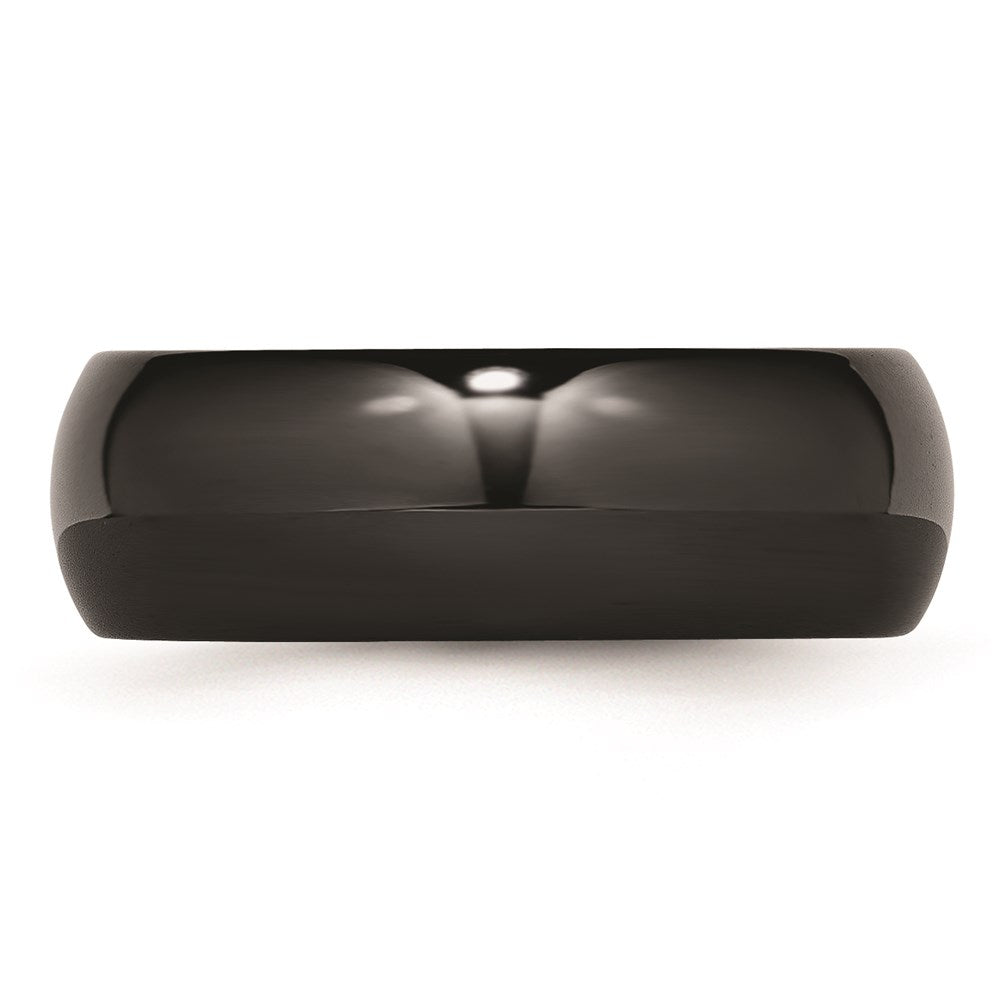 Unisex Fashion Jewelry, Chisel Brand Black Ceramic 8mm Polished Ring Band