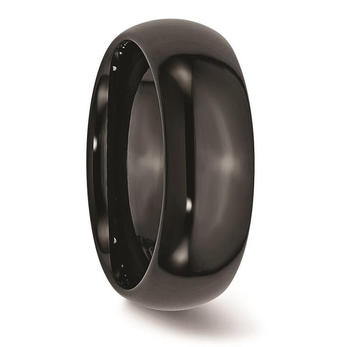 Unisex Fashion Jewelry, Chisel Brand Black Ceramic 8mm Polished Ring Band