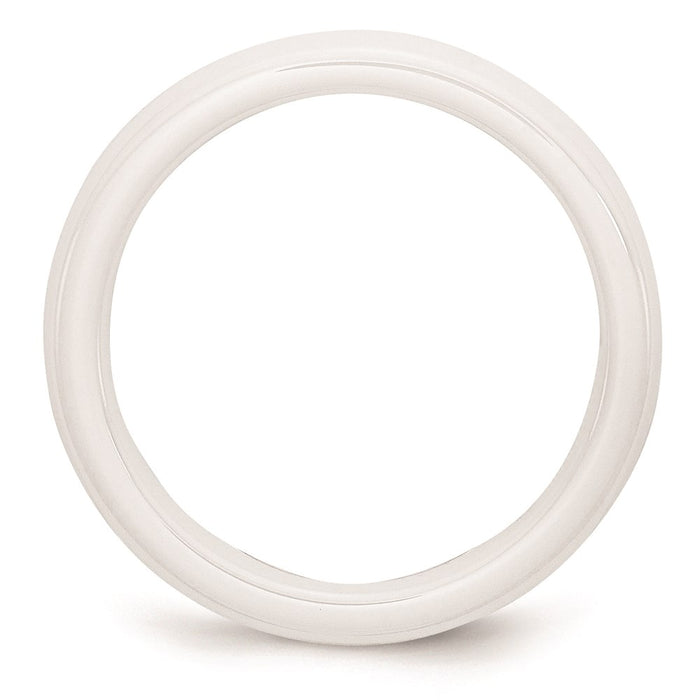 Unisex Fashion Jewelry, Chisel Brand Ceramic White 4mm Polished Ring Band