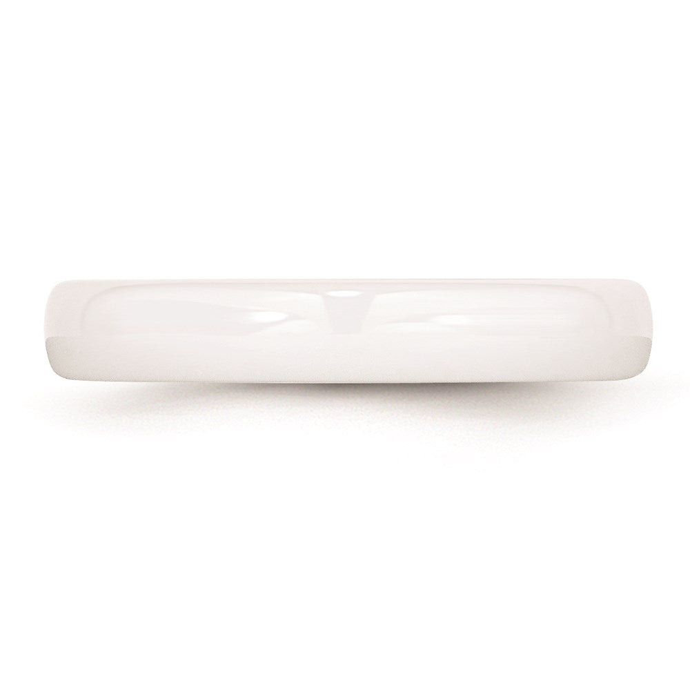 Unisex Fashion Jewelry, Chisel Brand Ceramic White 4mm Polished Ring Band