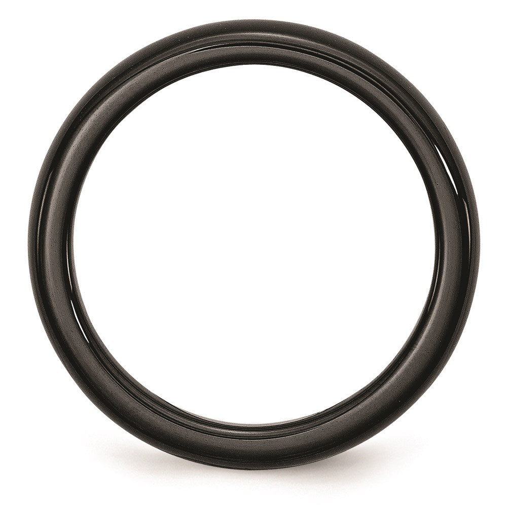 Unisex Fashion Jewelry, Chisel Brand Ceramic Black 4mm Polished Ring Band