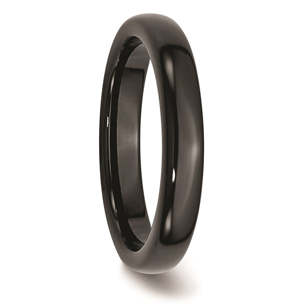Unisex Fashion Jewelry, Chisel Brand Ceramic Black 4mm Polished Ring Band