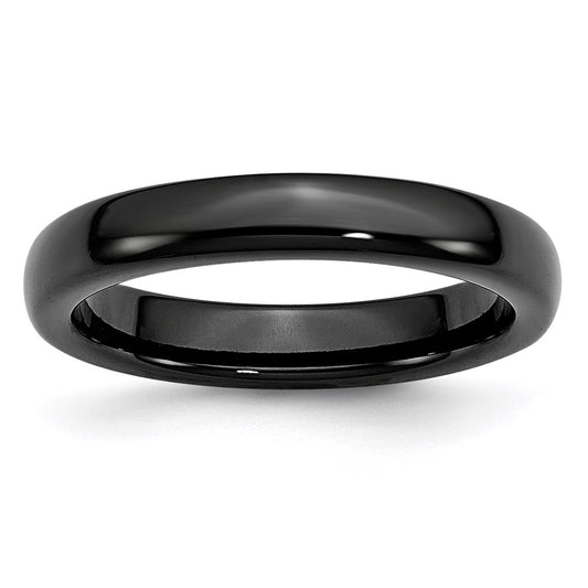 Unisex Fashion Jewelry, Chisel Brand Ceramic Black 4mm Polished Ring Band
