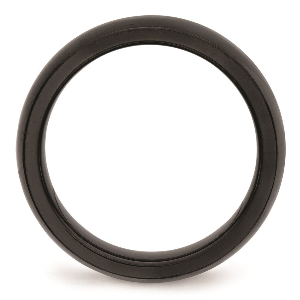 Unisex Fashion Jewelry, Chisel Brand Ceramic Black and White 6.00mm Ring Band