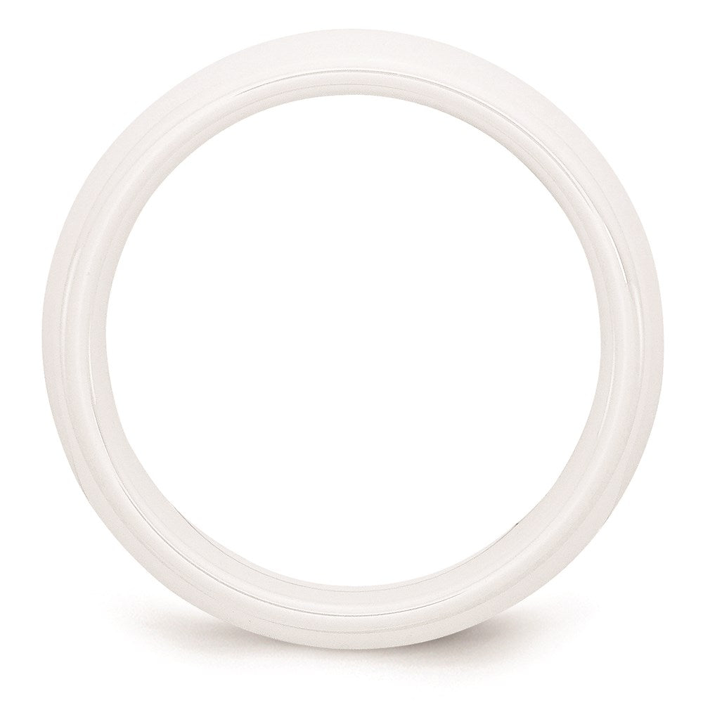 Unisex Fashion Jewelry, Chisel Brand Ceramic White 6mm Polished Ring Band
