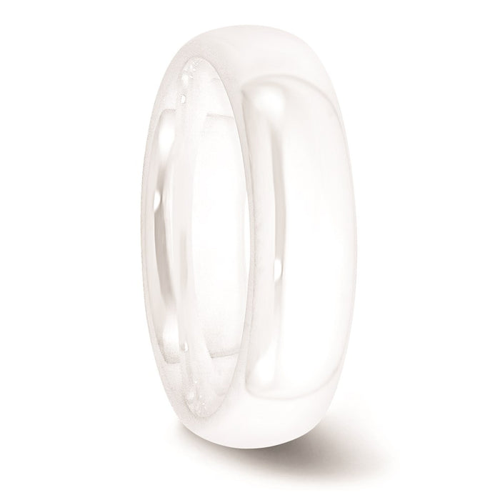 Unisex Fashion Jewelry, Chisel Brand Ceramic White 6mm Polished Ring Band
