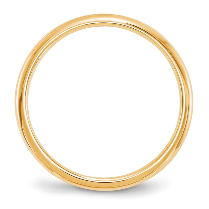 14k Yellow Gold 2mm Standard Comfort Fit Wedding Band Size 7.5