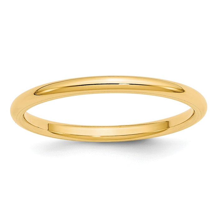 14k Yellow Gold 2mm Standard Comfort Fit Wedding Band Size 8.5