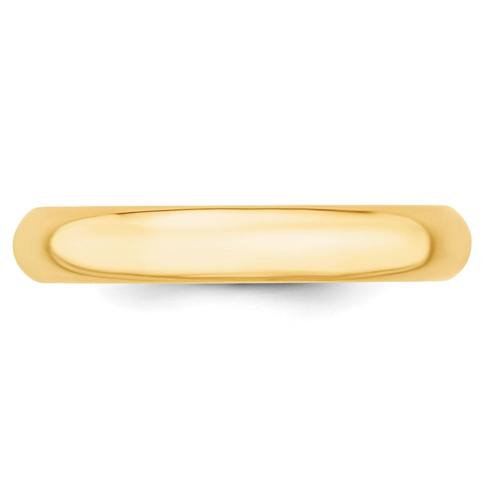 14k Yellow Gold 4mm Comfort-Fit Wedding Band, Size: 8