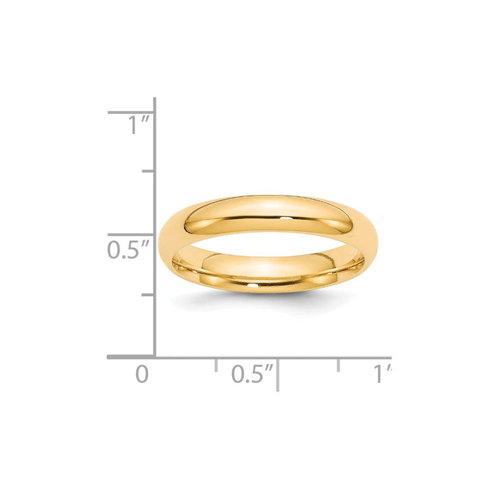 14k Yellow Gold 4mm Comfort-Fit Wedding Band, Size: 6