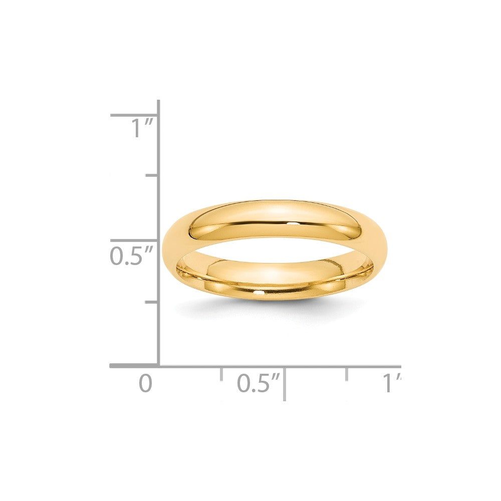 14k Yellow Gold 4mm Comfort-Fit Wedding Band, Size: 12