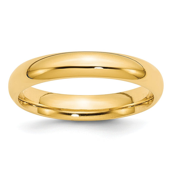 14k Yellow Gold 4mm Comfort-Fit Wedding Band, Size: 4