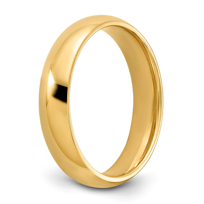 14k Yellow Gold 5mm Comfort-Fit Wedding Band, Size: 8