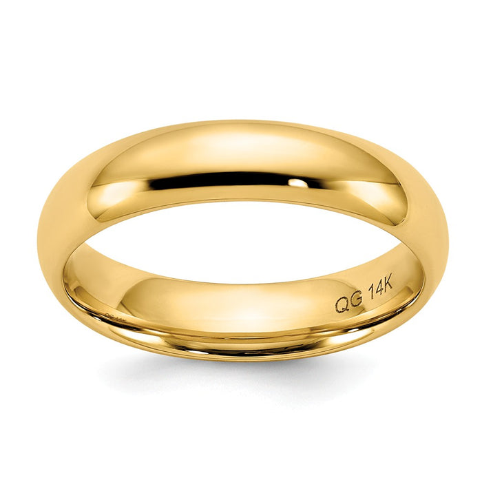 14k Yellow Gold 5mm Comfort-Fit Wedding Band, Size: 10.5