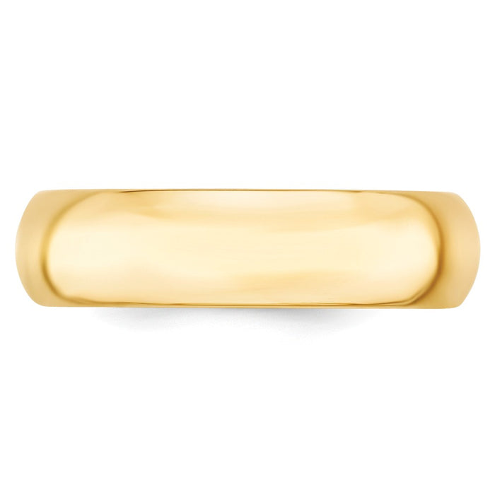 14k Yellow Gold 6mm Comfort-Fit Wedding Band, Size: 4