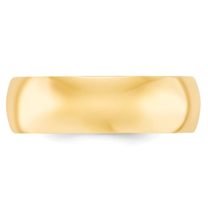 14k Yellow Gold 7mm Comfort-Fit Wedding Band, Size: 12