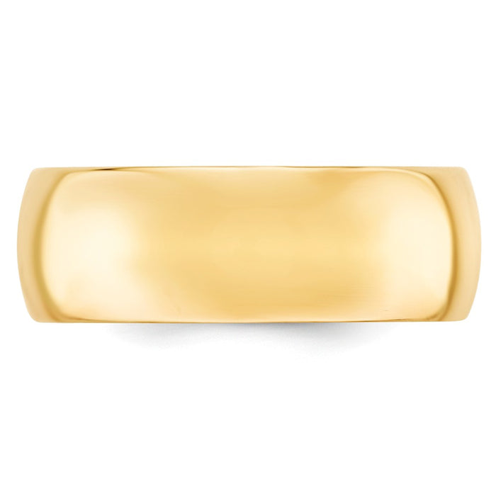 14k Yellow Gold 8mm Comfort-Fit Wedding Band, Size: 12