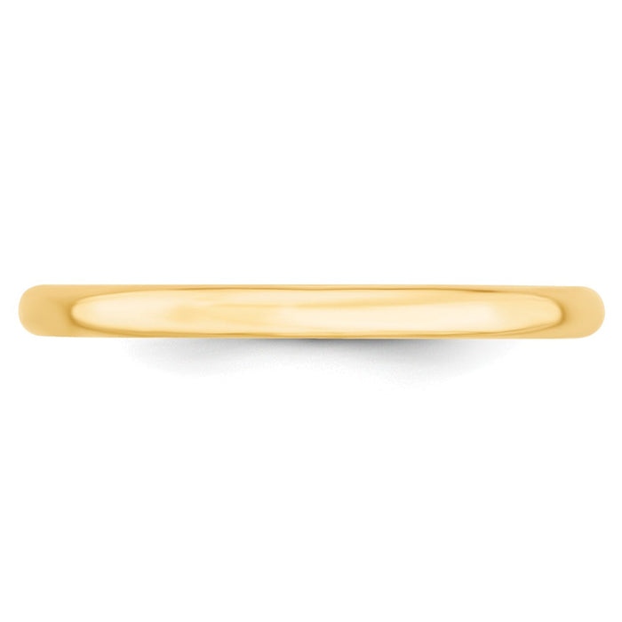 14k Yellow Gold 2mm LTW Comfort Fit Wedding Band Size 14