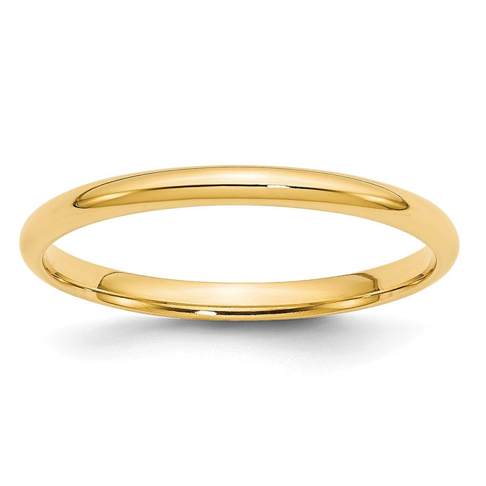 14k Yellow Gold 2mm LTW Comfort Fit Wedding Band Size 12.5