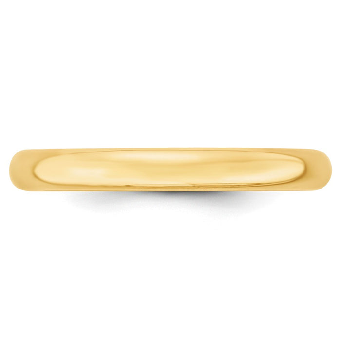 14k Yellow Gold 3mm LTW Comfort Fit Wedding Band Size 13