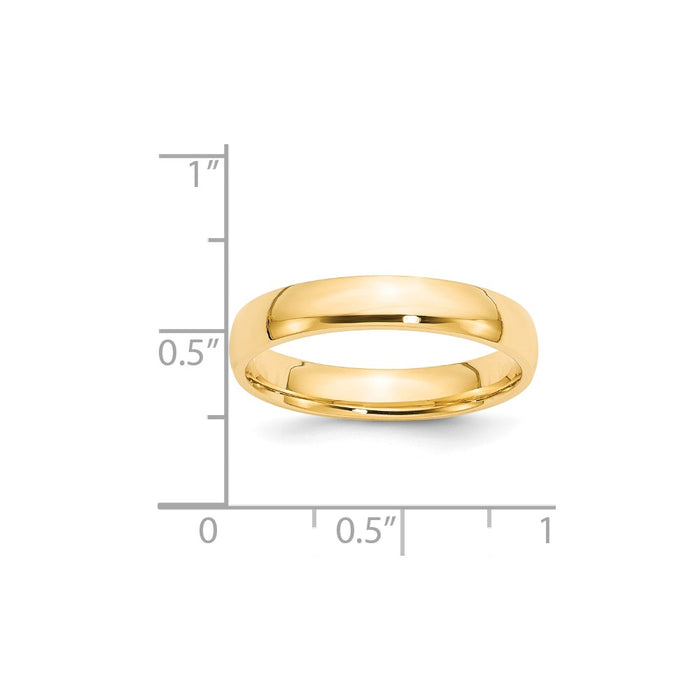 14k Yellow Gold 4mm LTW Comfort Fit Wedding Band Size 9