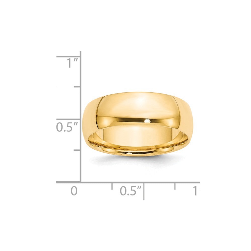 14k Yellow Gold 7mm LTW Comfort Fit Wedding Band Size 10.5