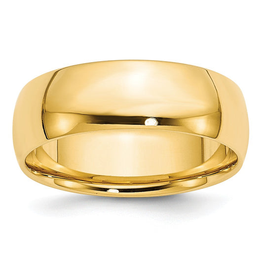 14k Yellow Gold 7mm LTW Comfort Fit Wedding Band Size 7