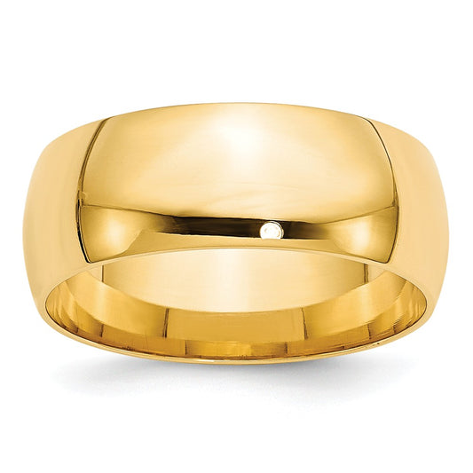 14k Yellow Gold 8mm LTW Comfort Fit Wedding Band Size 6