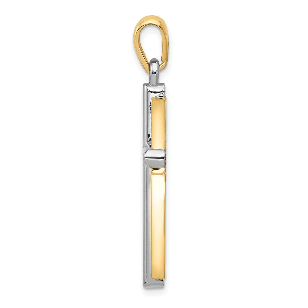 Million Charms 14K Two-Tone Relgious Cross Pendant