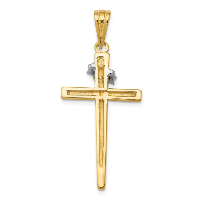 Million Charms 14K Two-Tone Relgious Cross Pendant